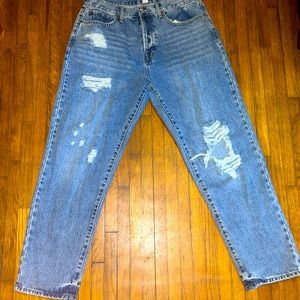 Blue straight jeans